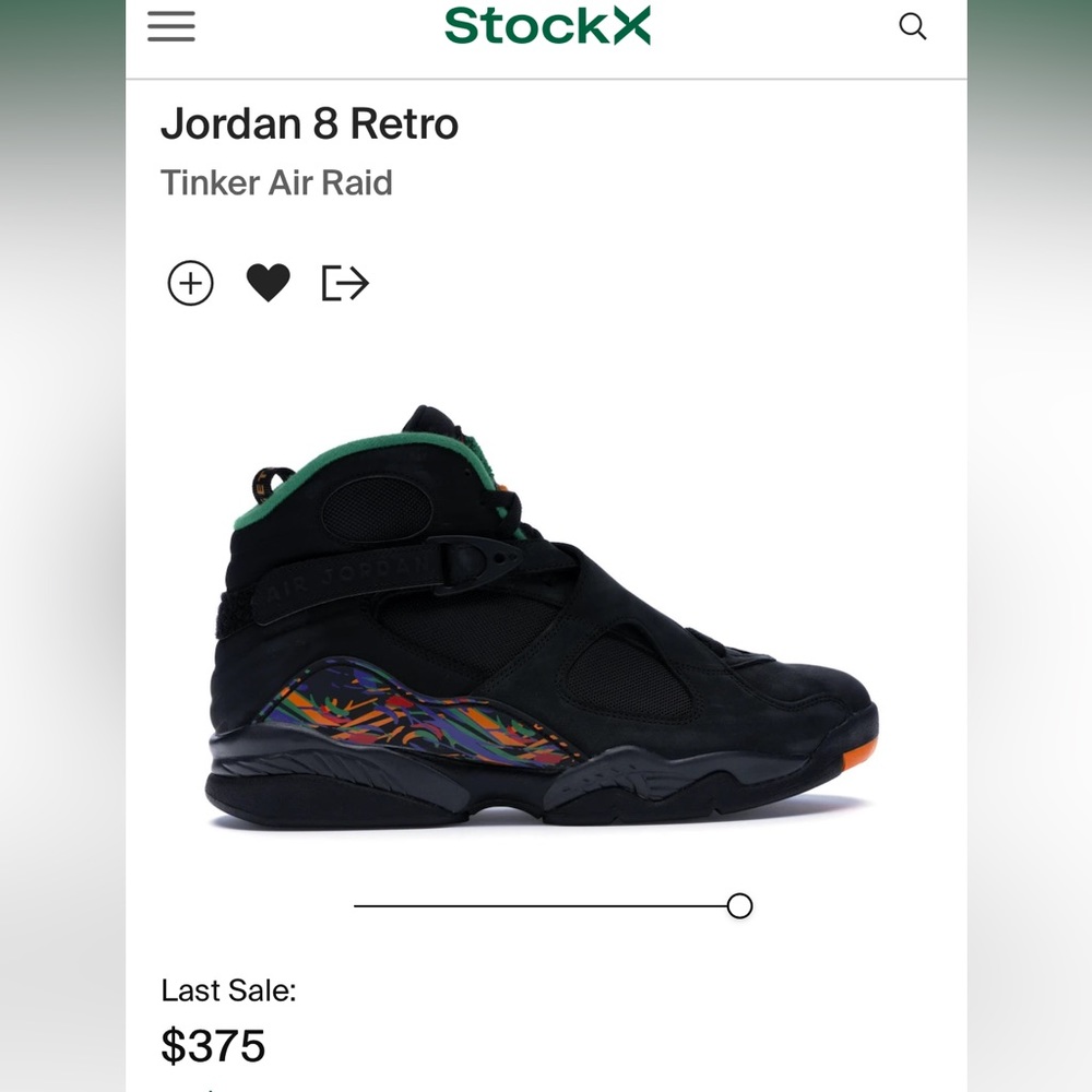 Mens Jordan 8 Retro Tinker Air Raid Sneakers Shoes Size 9 - Picture 5 of 13